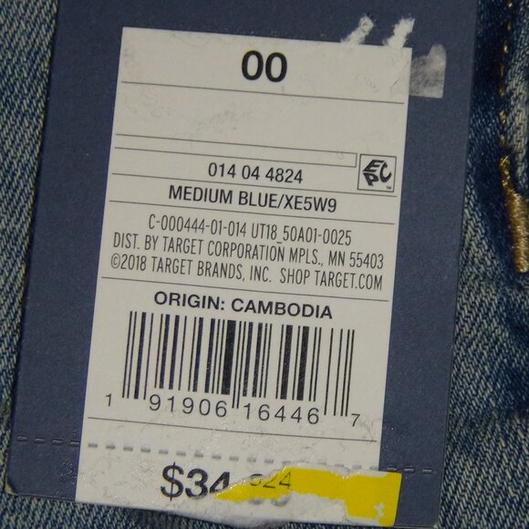 Universal Thread Women's Denim Overalls Sleeveless Skinny Med Wash Size 00 / 24R - Picture 7 of 14